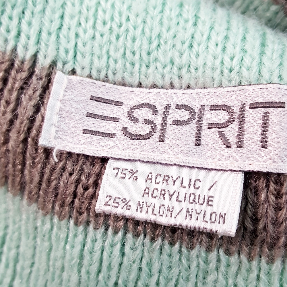 🔖Vtg 90's ESPRIT🎄Multicolor Stripes Knitted Chunky Long Winter Scarf - Picture 7 of 7